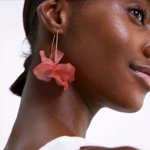 Zara coral flower earrings